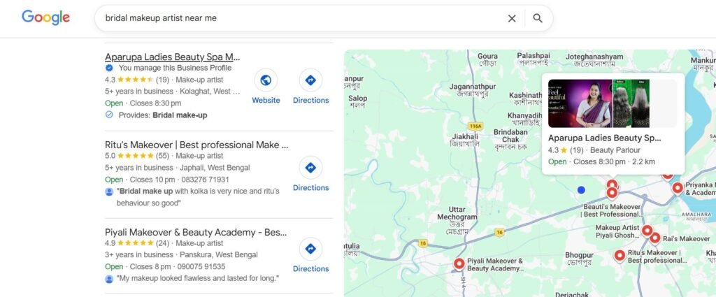Google map pack result