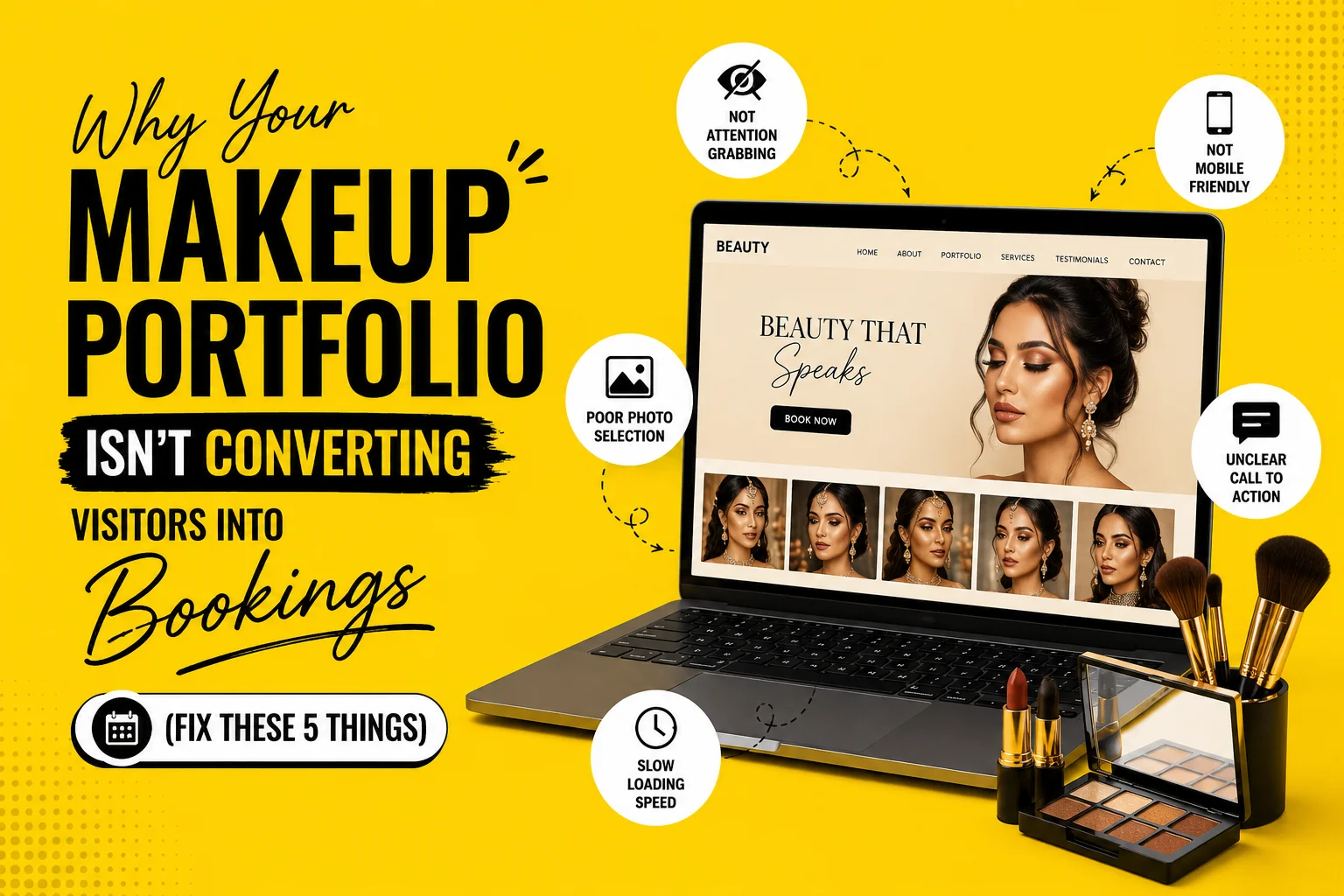 Why Your Makeup Portfolio Isn’t Converting Visitors into Bookings (Fix These 5 Things)